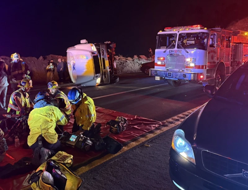 Overturned bus injures dozens returning from California Catholic youth retreat