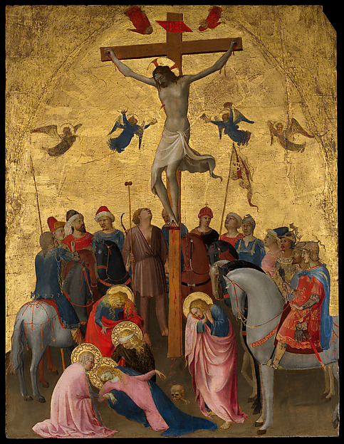 Fra Angelicos Kreuzigung mit Christus am Kreuz zwischen Maria und Johannes