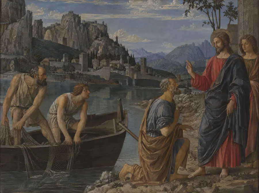 De roeping van de eerste discipelen, in de stijl van Mantegna
