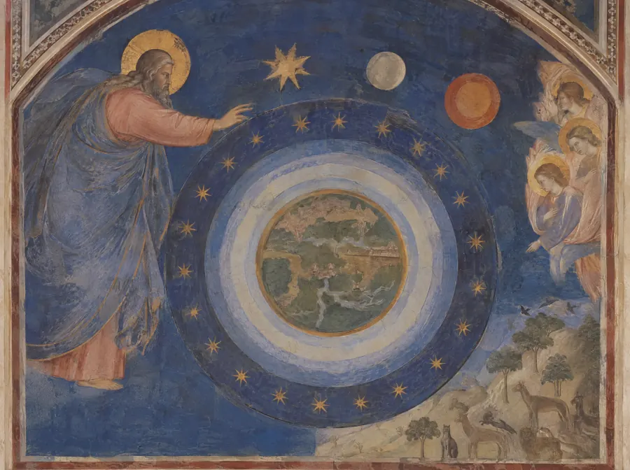A criação do mundo, ao estilo de Giotto