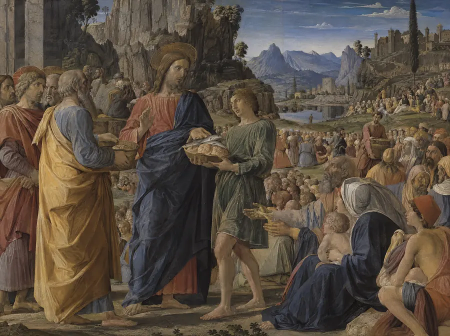 A multiplicação dos pães, ao estilo de Mantegna