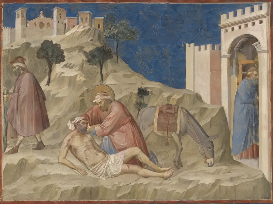 O Bom Samaritano, no estilo de Giotto