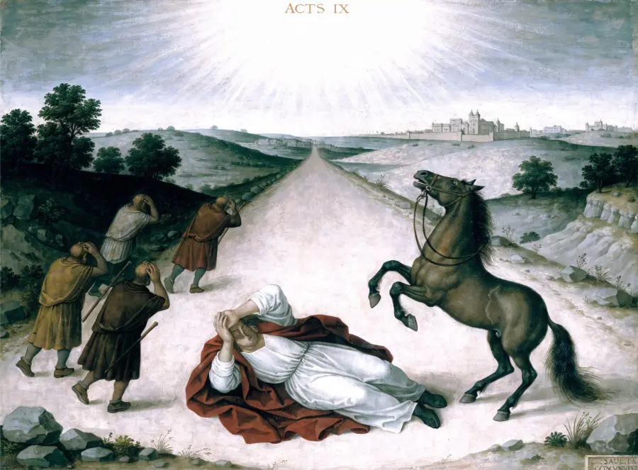 Die Bekehrung des Paulus, im Stil von Fra Angelico