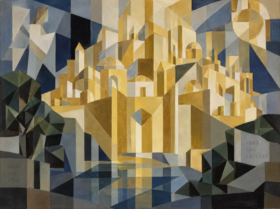 Das Neue Jerusalem, im Stil von Juan Gris