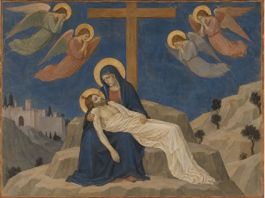 A Pietà, no estilo de Giotto