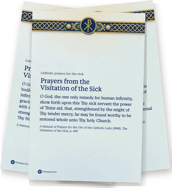 Catholic prayers for the sick, printed one to a page