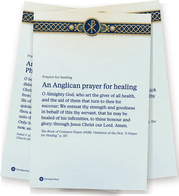 Prayers for healing, printed one to a page