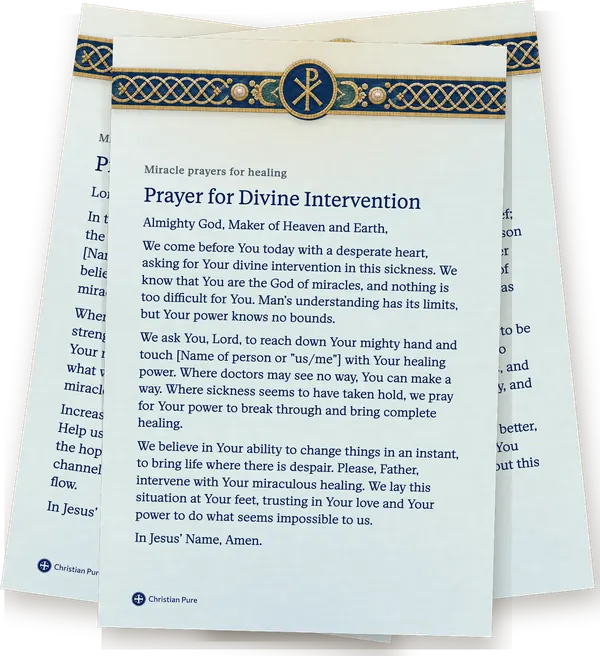 Miracle prayers for healing, printed one to a page