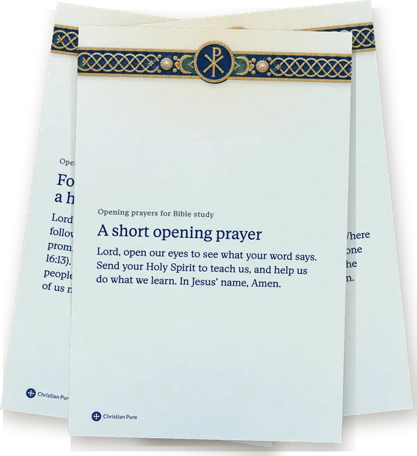 Opening prayers for Bible study, printed one to a page