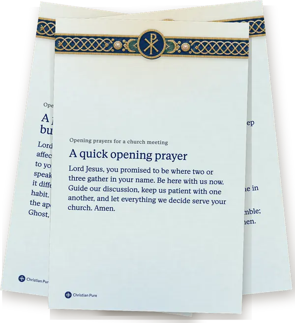 Opening prayers for a church meeting, printed one to a page