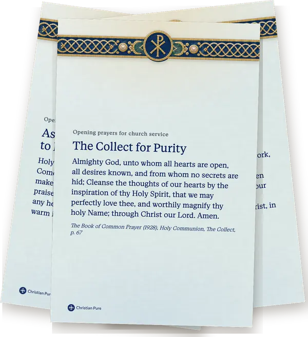 Opening prayers for church service, printed one to a page