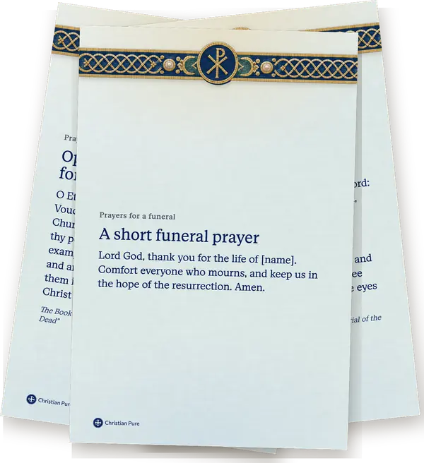 Prayers for a funeral, printed one to a page