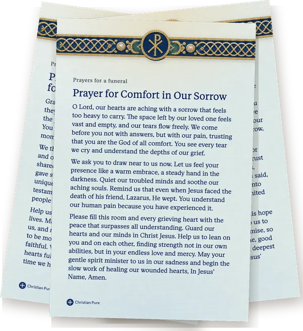 Prayers for a funeral, printed one to a page