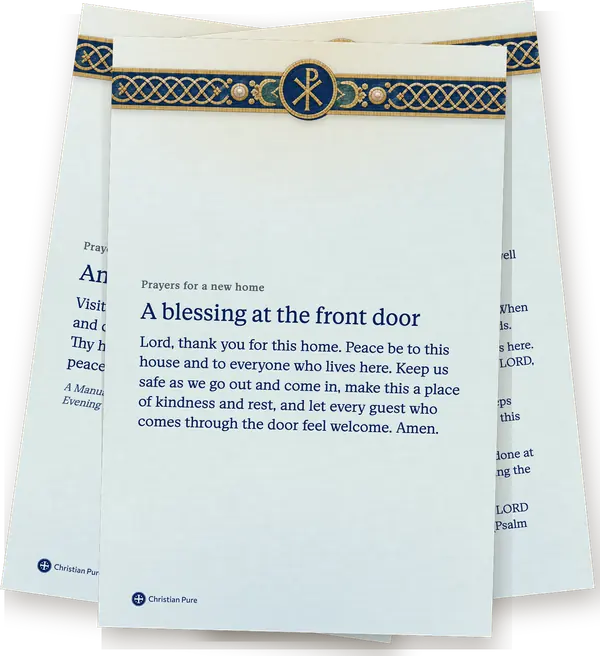Prayers for a new home, printed one to a page