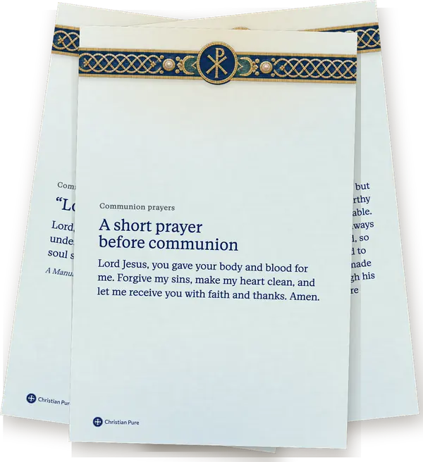 Communion prayers, printed one to a page