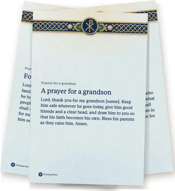 Prayers for a grandson, printed one to a page