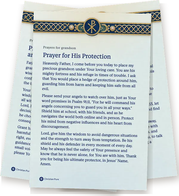 Prayers for grandson, printed one to a page