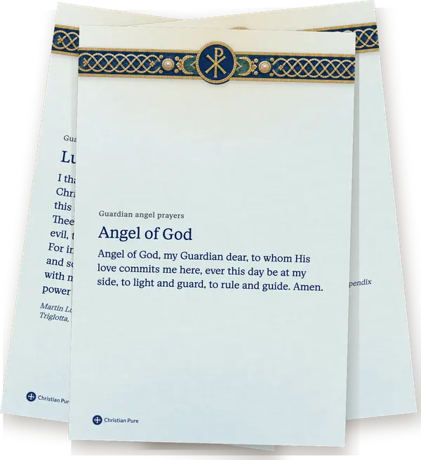 Guardian angel prayers, printed one to a page