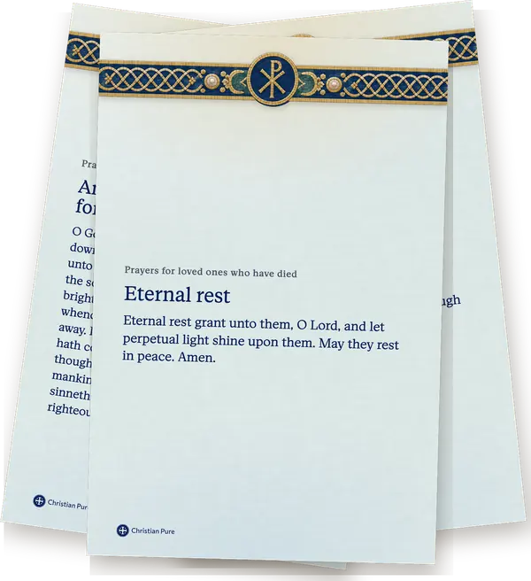 Prayers for loved ones who have died, printed one to a page