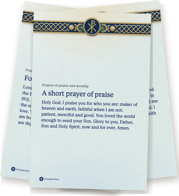 Prayers of praise and worship, printed one to a page