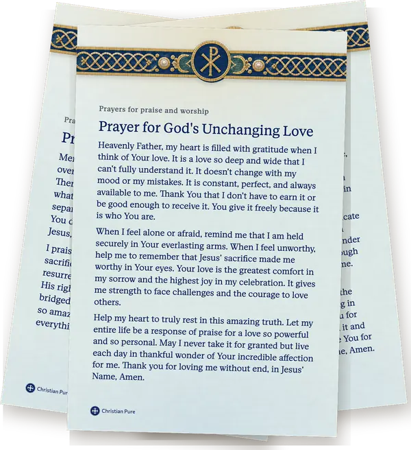 Prayers for praise and worship, printed one to a page