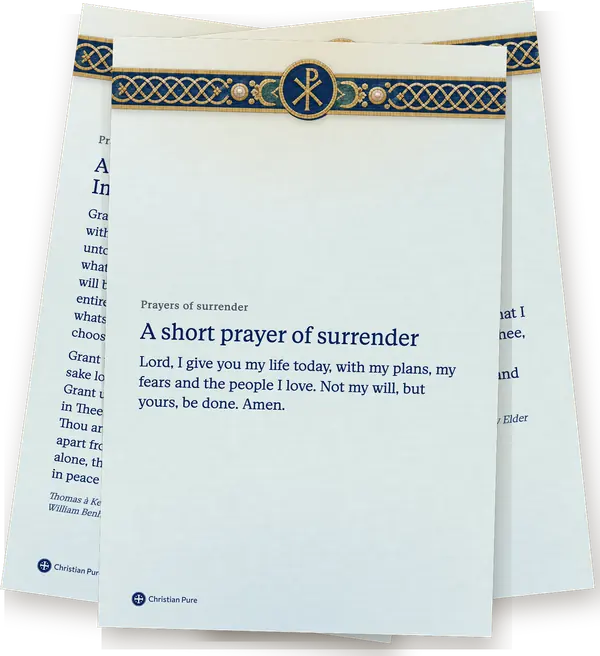 Prayers of surrender, printed one to a page