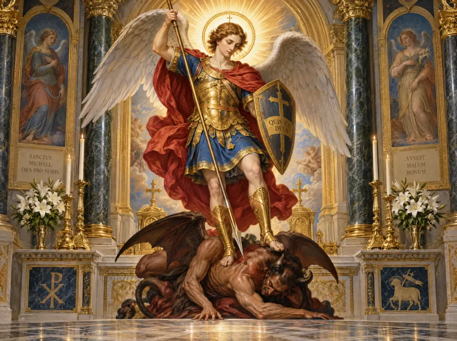 Saint Michael the Archangel, in the style of Raphael