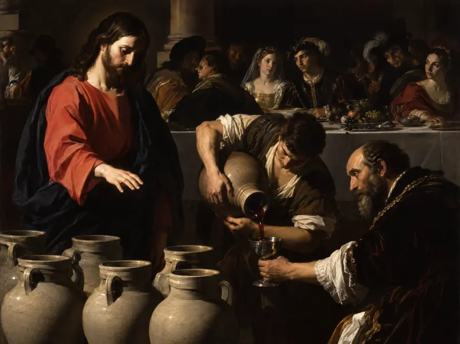 As bodas de Caná, ao estilo de Caravaggio
