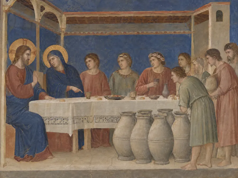 Die Hochzeit zu Kana, im Stil von Giotto