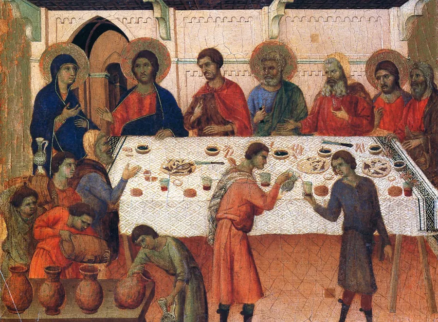 The Wedding at Cana (panel from the Maestà), by Duccio di Buoninsegna